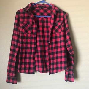 Active | Red & Black Plaid Flannel Long Sleeve